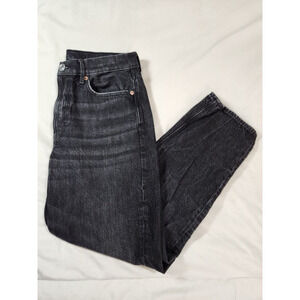 Sz 6 American Eagle Jeans Black Dark Charcoal Wash 90s Boyfriend Womens Size Six